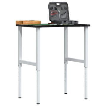 Vidaxl Radni stol tamnosmeđi 80x60x(71,5-98) cm hrastov drvo