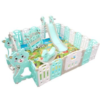 Aga4Kids Dječja plastična ograda s priborom 206x177x64 cm Zelena