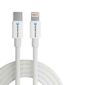 Berniteam Kabel Type-C na Lightning opleteni 2 m