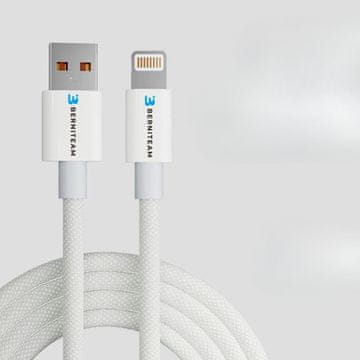 Berniteam Kabel USB na Lightning opleteni 1 m
