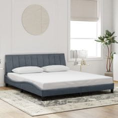 Vidaxl Okvir za krevet s LED rasvjetom tamno sivi 180x200 cm baršun