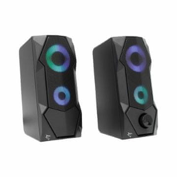 White Shark Zvučnici 2.0 FLOW RGB USB crni