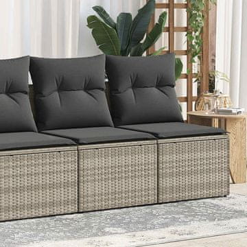 Vidaxl Vrtna sofa od 2 dijela s jastucima svijetlo siva, PE ratan i akacija