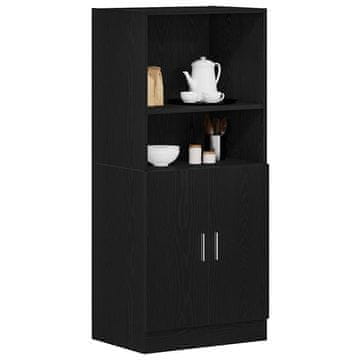 Vidaxl Kuhinjski ormarić, crni 57x41,5x131,5 cm Materijal na bazi drva