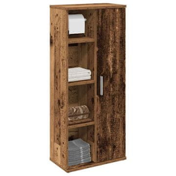 Vidaxl Kupaonski ormarić s držačima za kotačiće, antikno drvo 20,5 x 22 x 72 cm