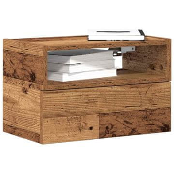 Vidaxl Zidni noćni ormarići, set od 2, antikno drvo, 45x26x28,5 cm