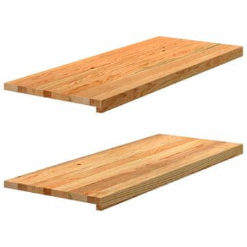 Vidaxl Prozorske klupčice 2 kom svijetlosmeđe 100x40x2 cm masivno hrastovo drvo
