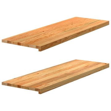 Vidaxl Prozorske klupčice 2 kom svijetlosmeđe 120x40x2 cm masivno hrastovo drvo