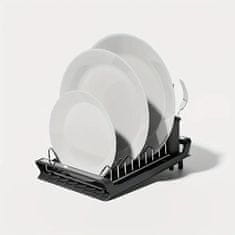 HOME & MARKER® Raztegljiv stalak za sušenje posuđa, kompaktni organizator s drenažom | PLATERACK