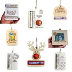 HOME & MARKER® Božićni ukras za novac, drveni, kreativni, personalizirani (3 kom.) | ORNATASTIC