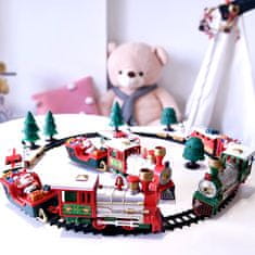 HOME & MARKER® Božićni vlak, električni set s tračnicama, svjetlima i glazbom, za djecu | TRAINMAS