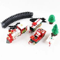 HOME & MARKER® Božićni vlak, električni set s tračnicama, svjetlima i glazbom, za djecu | TRAINMAS