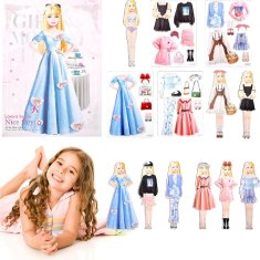 JOJOY® Magnetna lutka s odjećom, Kreativna edukativna igračka za djevojčice | MAGDRESSY