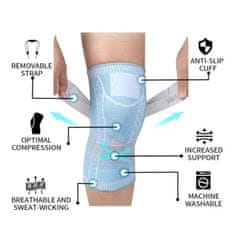 Netscroll Steznik za koljeno, kompresijska bandaža za stabilizaciju, potpora za koljeno, podršku i zaštitu zgloba, udoban i podesiv, S/M i L/XL, CompressKnee, S/M