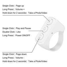 Netscroll Bluetooth daljinski upravljač za mobitel, ergonomski prsten‑remotekontrola, za iOS i Android, ScrollControl, upravljanje e‑knjigom i kamerom, ScrollControl
