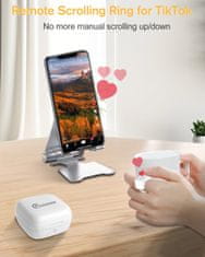 Netscroll Bluetooth daljinski upravljač za mobitel, ergonomski prsten‑remotekontrola, za iOS i Android, ScrollControl, upravljanje e‑knjigom i kamerom, ScrollControl