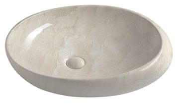 SAPHO Keramički umivaonik DALMA za postavljanje, 68x44 cm, bež, ovalnog oblika
