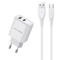 Awei PD81T-EU 22,5W, bijela, punjač s USB-C kabelom