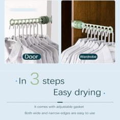 Netscroll Prijenosni stalak za sušenje rublja s 5 utora za male prostore i sklopivu zidnu montažu, ClothesHanger