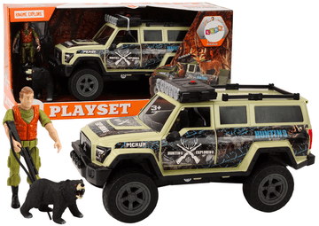 slomart LEAN TOYS Terenski lovački automobil "Lovac Medvjed", svjetla, zvukovi, bež
