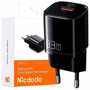 Mcdodo BRZI ZIDNI PUNJAČ ZA TELEFON 2X USB-C 33W GAN
