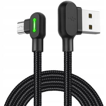 Mcdodo Mcdodo kutni kabel micro usb od 90° za brzo punjenje dvostrani qc 3 led 2 m