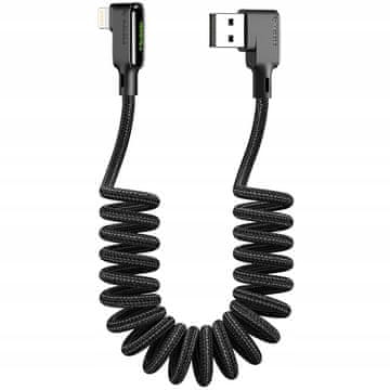 Mcdodo Mcdodo Kutnji Usb Lightning Kabel S Opružnom Zavojem Za Iphone 14 Led 2M