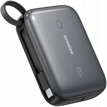 Innostyle INNOSTYLE POWERGO MINI powerbank 10000 mAh, 3x USB, USB-C, 22,5 W, s USB-C kabelom
