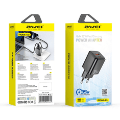 Awei Brzi punjač PD-66-EU, GaN, 35 W, crna