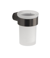 Gedy PIRENEI držač za četkice, mliječno staklo, gun metal