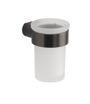 Gedy PIRENEI držač za četkice, mliječno staklo, gun metal