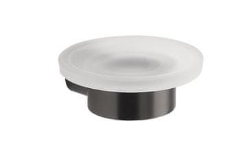 Gedy Tela za sapun od mliječnog stakla - PIRENEI Gun Metal Finish