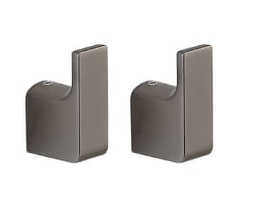 Gedy GEDY PIRENEI zidna kuka 2x, gun metal, 20x53x33mm, izdržljivo sjajna završna obrada