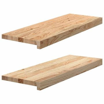Vidaxl Prozorske klupčice 2 kom, Neobrađene, 70x30x2 cm, Masivno hrastovo drvo