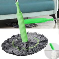 Samocijeđajući mop,mop za čišćenje podova, 360° rotirajući, s teleskopskom drškom, za suho i mokro čišćenje, mikrovlakana, za sve vrste podova, TwistMop