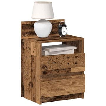 Vidaxl Noćni ormarići s 2 ladice, 2 kom, antikno drvo, 40x33x60 cm