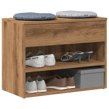 Vidaxl Klupa s prostorom za odlaganje cipela, Artisan hrast, 60x30x45 cm