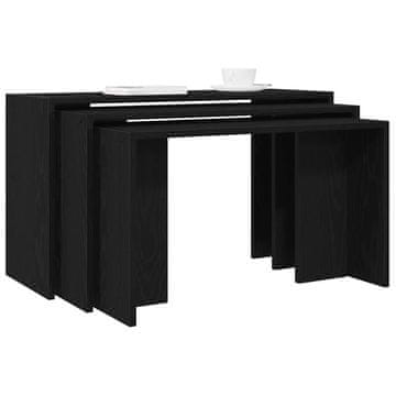 Vidaxl Stolovi s 3 utora, crni