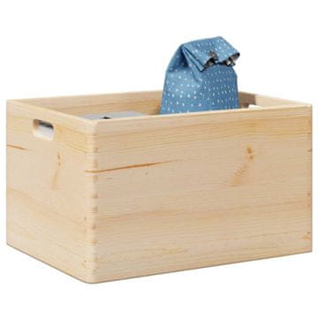 Vidaxl Drvena kutija za pohranu s ručkama 40x30x23 cm Masivno borovo drvo