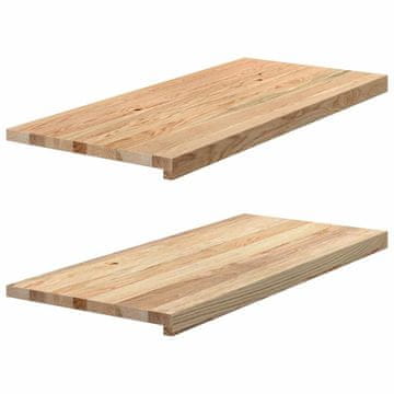Vidaxl Prozorske klupčice 2 kom, Neobrađene, 90x40x2 cm, Masivno hrastovo drvo