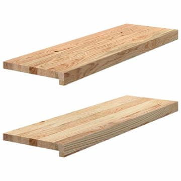 Vidaxl Prozorske klupčice 2 kom, Neobrađene, 80x30x2 cm, Masivno hrastovo drvo