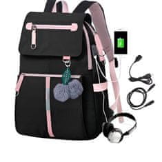 LIVEFY ruksak s USB kabelom Aura 2, crno