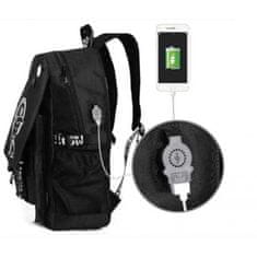 LIVEFY ruksak s USB kabelom Glowy, crno