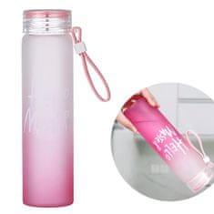 LIVEFY staklena boca Glassy 400ml, ružičasta