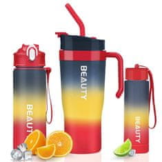 LIVEFY 3in1 Set boca i čaša za vodu Sunrise, ombre
