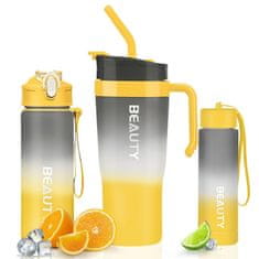 LIVEFY 3in1 Set boca i čaša za vodu Sunrise, ombre
