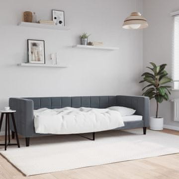 Vidaxl Kauč na razvlačenje tamno sivi 80x200 cm baršun