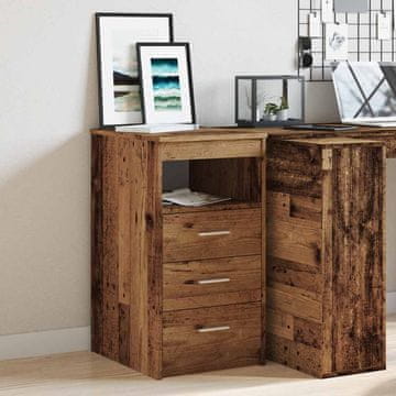 Vidaxl Komoda s ladicama, antikno drvo, 40x50x76 cm, materijal na bazi drva