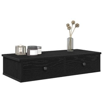 Vidaxl Zidna polica s ladicama crna 80x31x17 cm