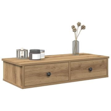 Vidaxl Zidna polica s ladicama Artisan hrast 80x31x17 cm